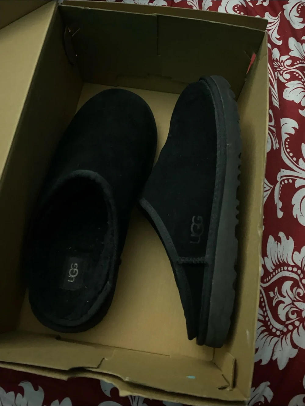 UGG Black Suede Slip-On Loafers